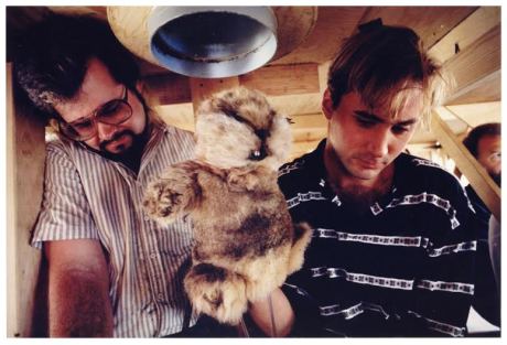 12.Tim Lawrence and Steve Sleap on set with the gopher from Caddyshack 2. Photo from Tim Lawrence